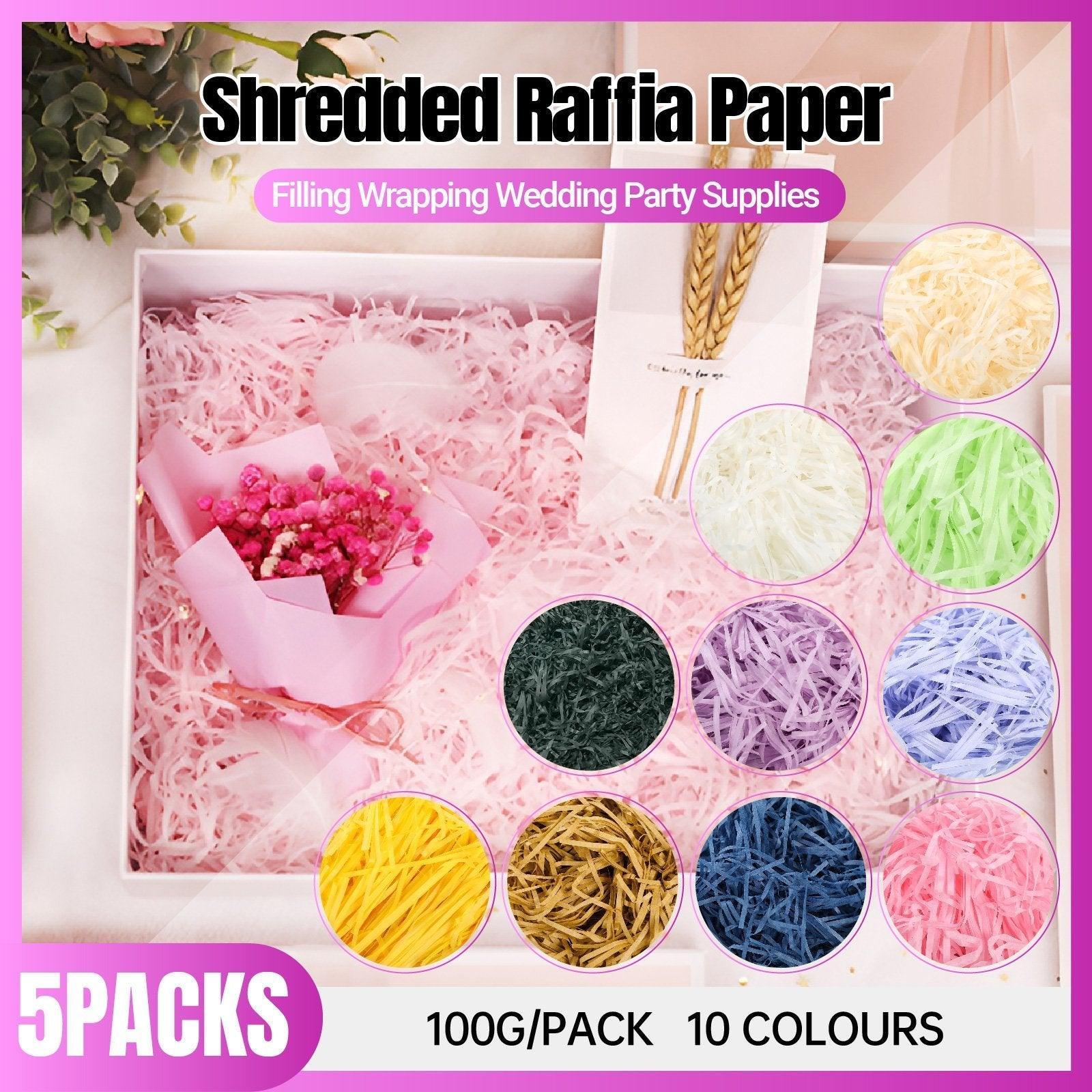 V528-RAFFIA-5PACKS-ARMY-GREEN-763811-202510010427-00 500g Colorful Raffia Paper Shreds Gift Box Filler Decorative Packaging - 5Packs-Army-Green - Image 1