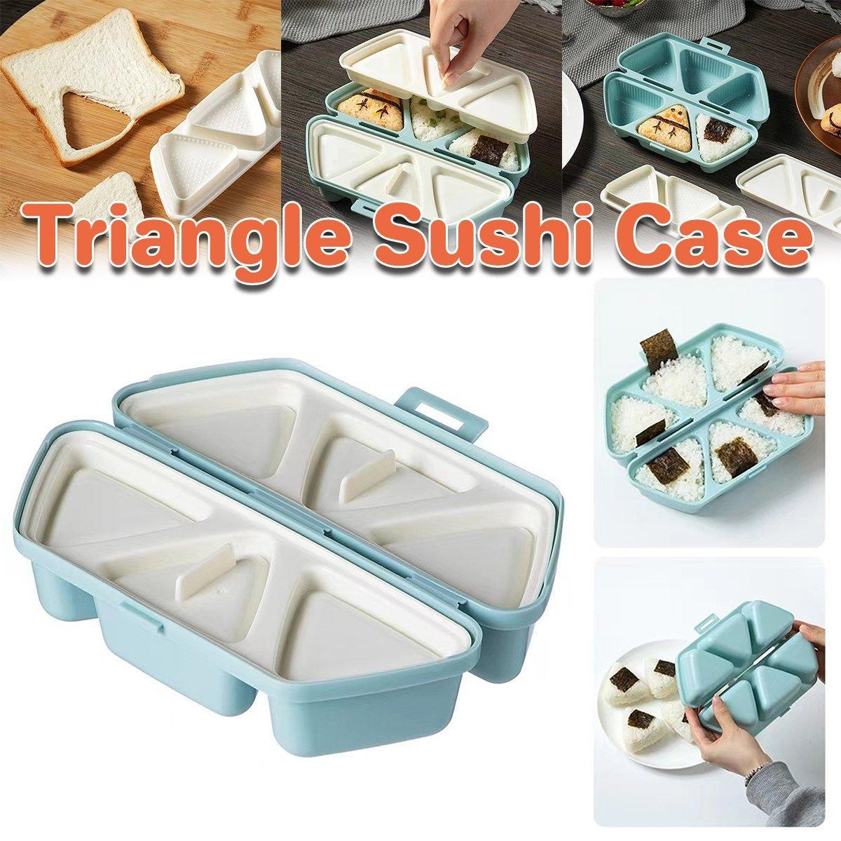 V528-RICE-BALL-MOLD-BLUE-393854-202509251045-00 Triangle Onigiri Bento Compartment Lunch Box Portable Food Storage Container - Image 1