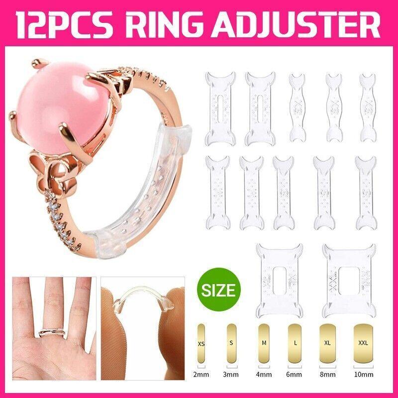 V528-RINGADJUSTINGPAD-12PCS-135028-202509251040-00 12PCS Ring Size Adjuster Set Invisible Plastic Resizer for Loose Rings Comfort Fit - Image 1