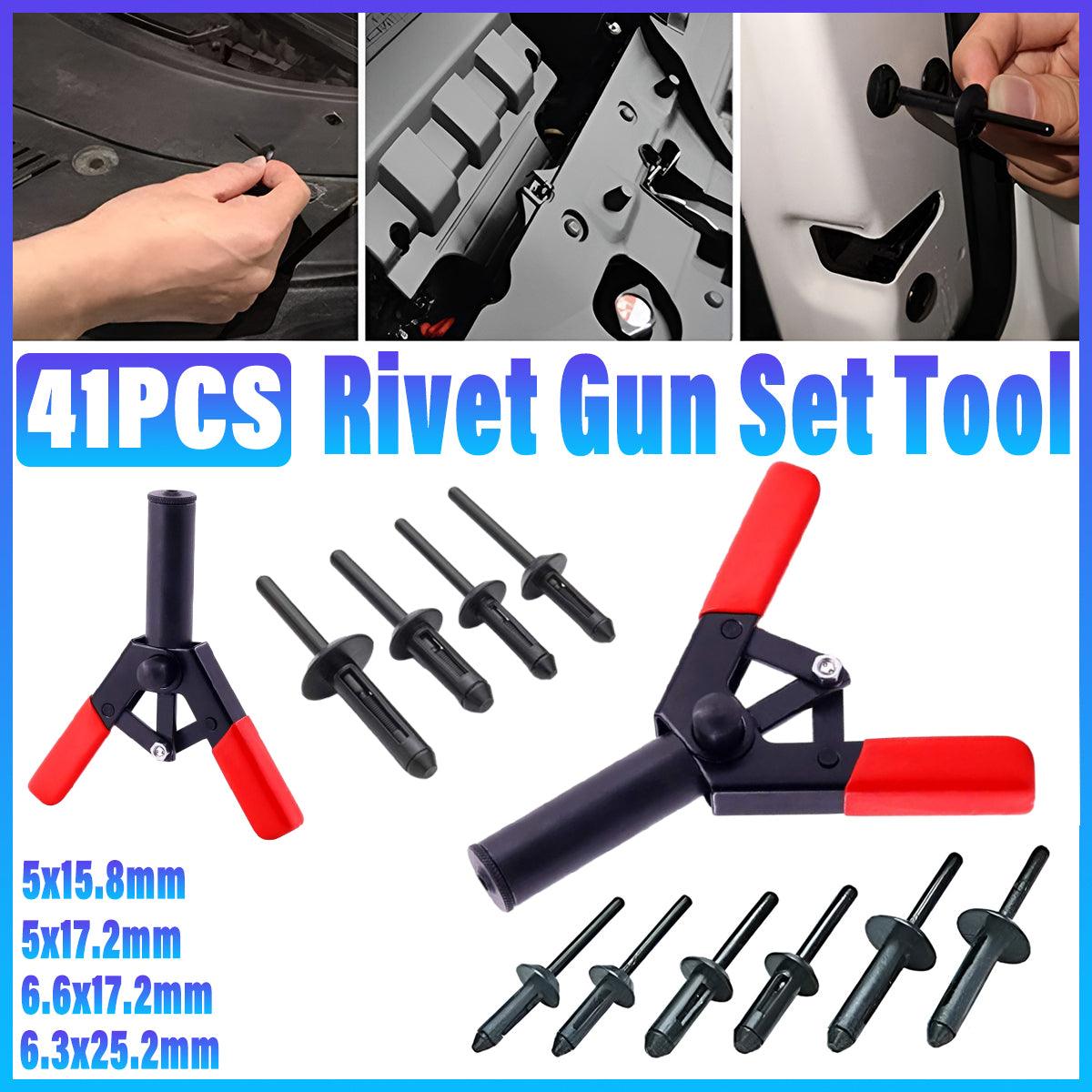V528-RIVET-GUN-41PCS-530992-202509251120-00 41 Piece Plastic Rivet Tool Set Quick Release Polyethylene Riveting Kit - Image 1