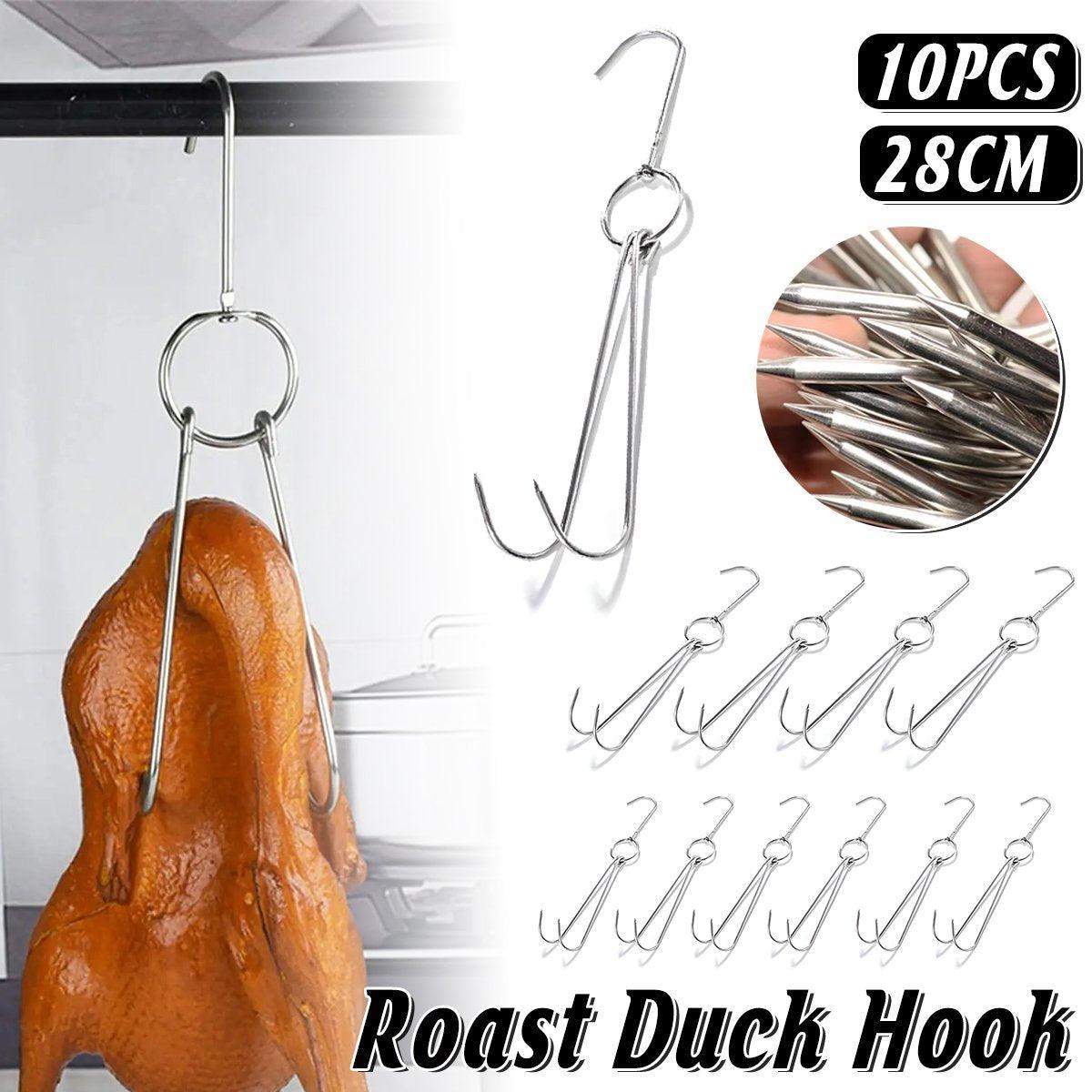 V528-ROAST-DUCK-HOOK-10PCS-776258-202509251540-00 10PCS Stainless Steel Roast Duck Hooks Duty Double Hooks for Chicken Meat Goose - Image 1