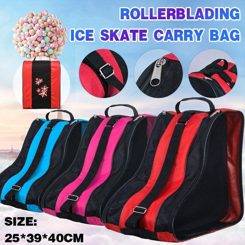 V528-ROLLERSKATINGBACKPACK-RED-835549-202509301436-00 Rollerblading Ice Skate Carry Bag with Adjustable Shoulder Strap for All Ages - Red - Image 1