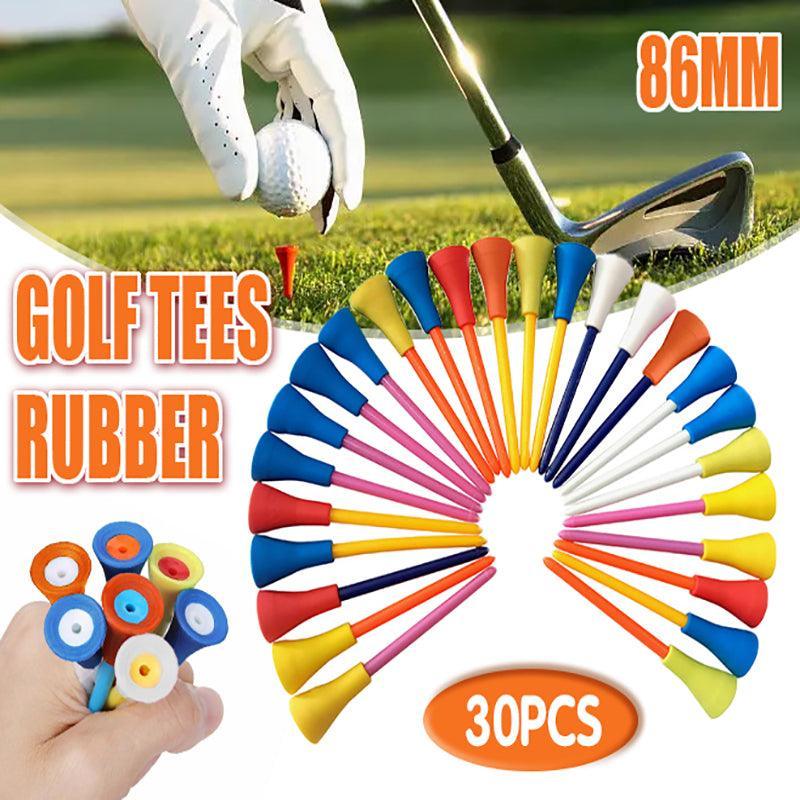 V528-RUBBERCUSHION-30PCS-489604-202509291636-00 83mm Rubber Golf Tees 30PCS - Colourful Durable Plastic Tees with Soft Cushion Top - Image 1