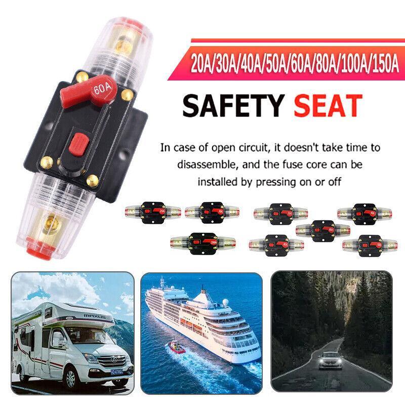 V528-SAFETYSEAT-150A-90740-202510011054-00 20-150Amp Circuit Breaker Dual Battery Ip67 Waterproof Fuse Manual Reset 12V 24V - 150AMP - Image 1