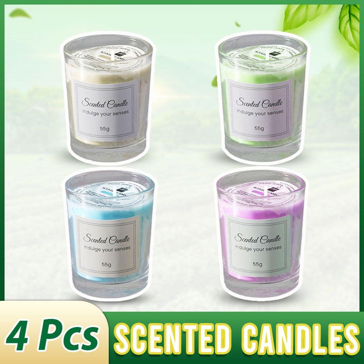 V528-SCENTED-CANDLE-SET-4PCS-417421-202509291837-00 4Pcs Aroma Candles Smokeless Glass Scented Candles Gift Set for Relaxation - Image 1