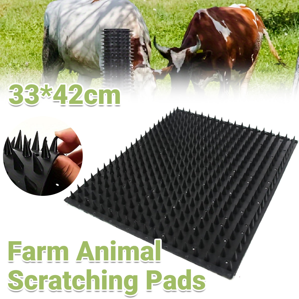 V528-SCRATCH-BRUSH-930631-202509251415-00 Cattle Body Brush Scratching Pad Assistant Tool for Farm Pasture Cow and Sheep - Image 1