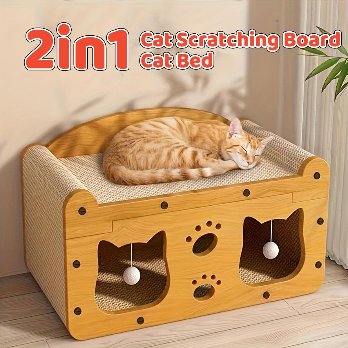 V528-SCRATCHING-BOARD-SCMT-128776-202509251254-00 Cat Scratching Board Nest All in One Wear Resistant House Cat Scratching Toy - Image 1