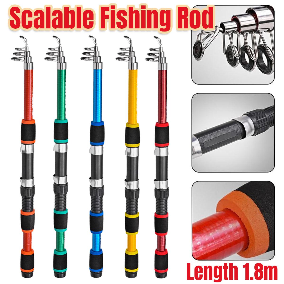 V528-SHORT-FISH-ROD-YELLOW-441701-202510010445-00 Telescopic Fishing Rod Lightweight Portable Sea Casting Rod Durable Glass Steel - Yellow - Image 1