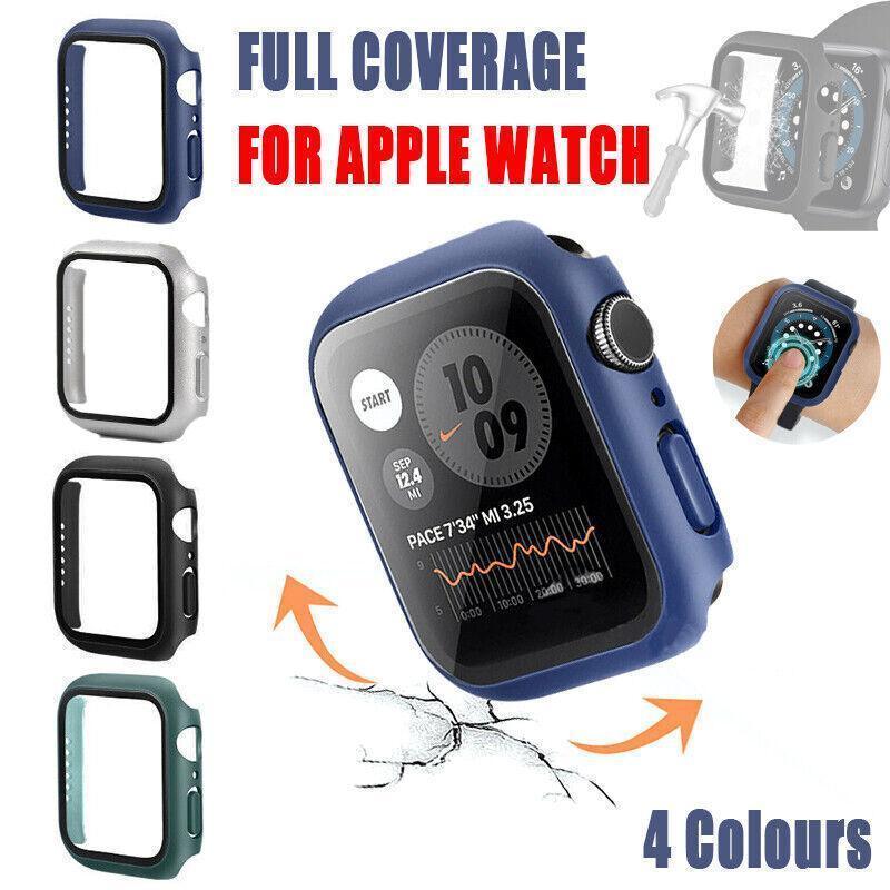 V528-SHOUBIAO-40MM-BLACK-352276-202509250940-00 For Apple Watch iWatch Series SE 6 5 4 3 2 1 Case Full Glass Cover 40mm - Black - Image 1