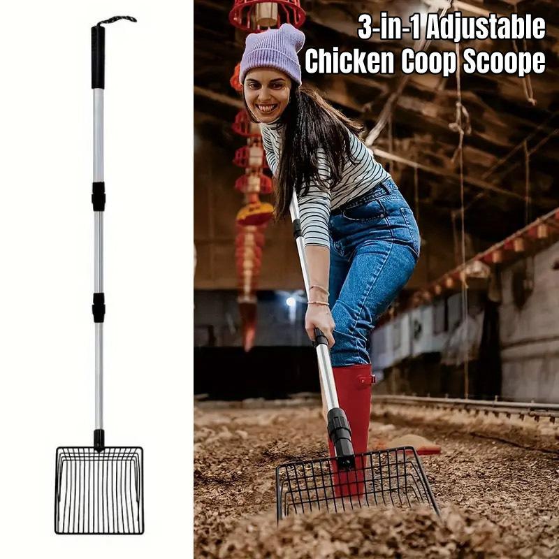 V528-SHOVEL-458987-202509251310-00 3in1 Chicken Coop Cleaning Scoop Poop Picker Tool for Waste Removal Durable Use - Image 1