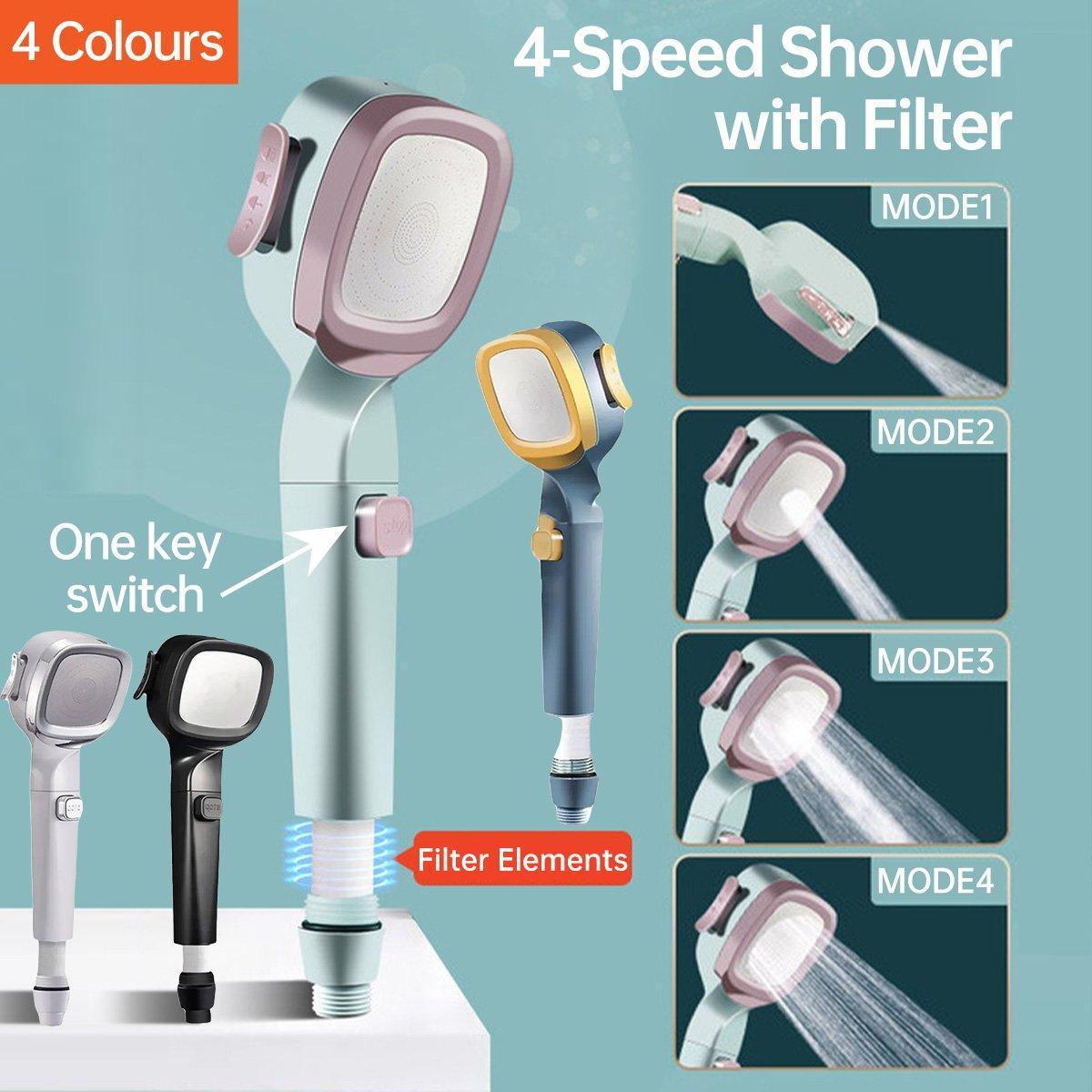 V528-SHOWER-HEAD-WHITE-548033-202510010818-00 High Pressure Handheld Shower Head with Filter for Bathroom Water Saving Spray - White - Image 1