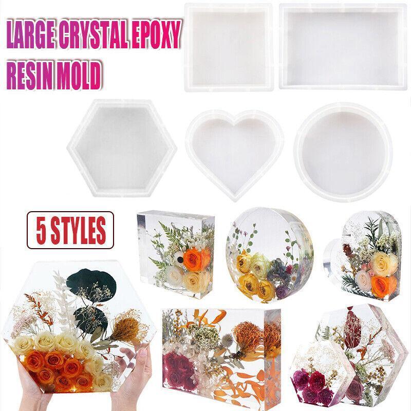 V528-SILICONEMOLD-HEART-81695-202509302109-00 New Large Crystal Epoxy Resin Mold Geometry Cube Specimen Love Heart Round Mould - Heart - Image 1