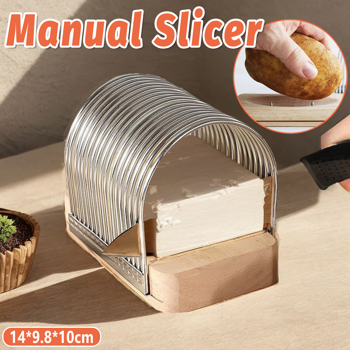 V528-SLICER-SILVER-948200-202509251636-00 Multifunction Kitchen Bread Toast Slicer Potato Cheese Baking Cutter Divider - Image 1