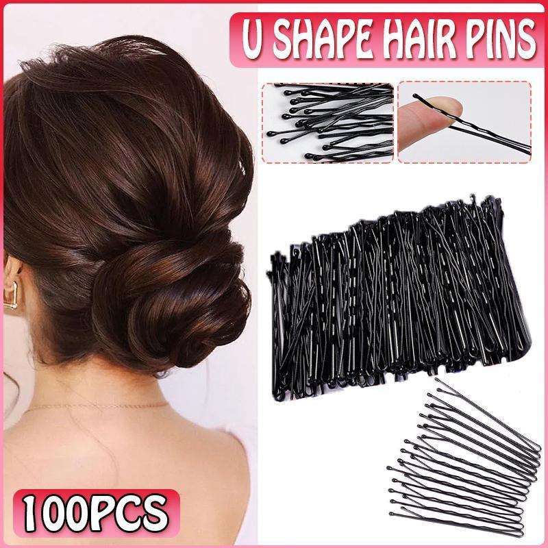 V528-SM00213-100PCS-STAMPS-430325-202509251315-00 100PCS Black Bobby Pins 5cm Strong Hair Clips for Women Girls School Salon Use - Image 1