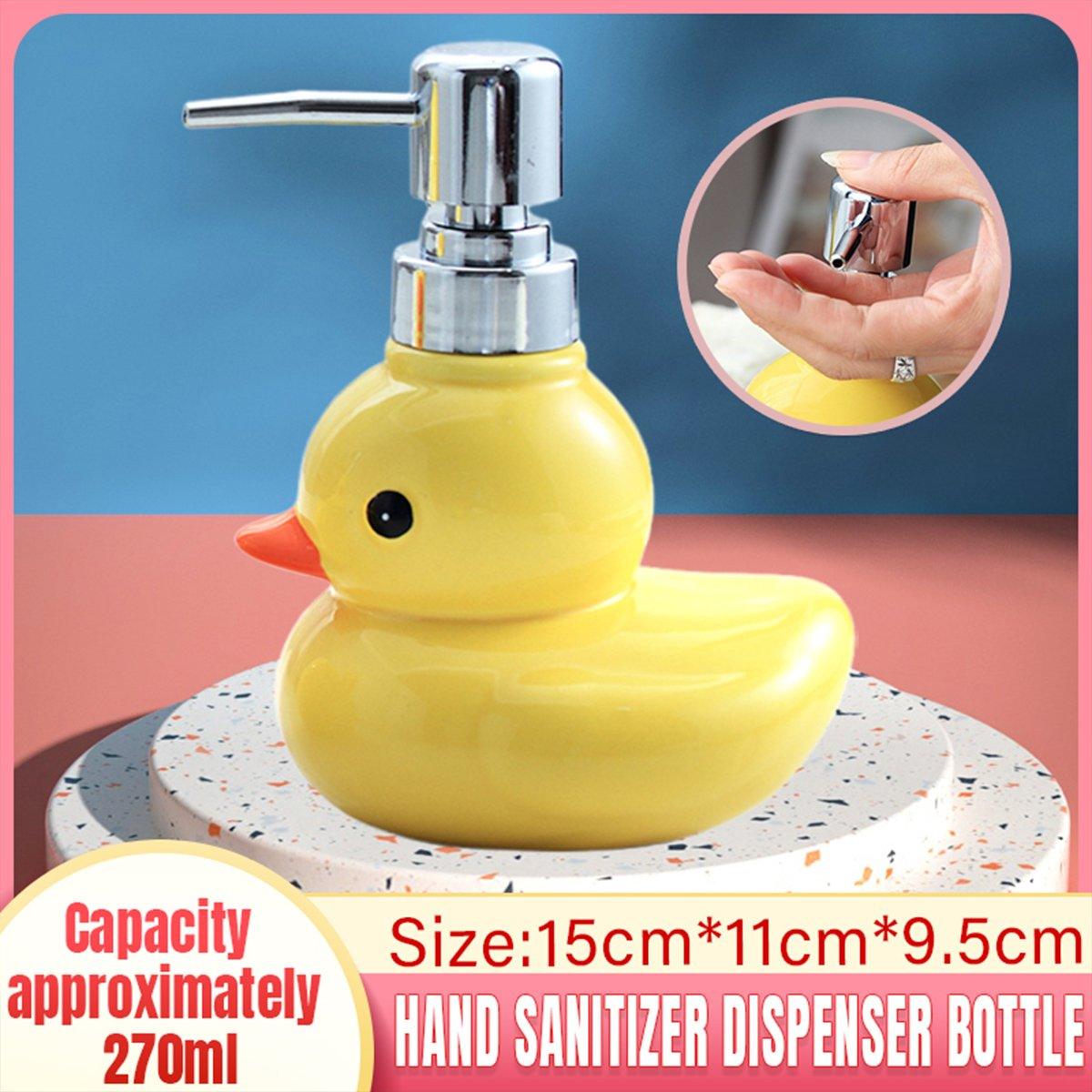 V528-SOAP-DISPENSER-S-517744-202509250941-00 Cartoon Yellow Duck Ceramic Hand Sanitizer Lotion Bottle Press Dispenser Pump - Image 1
