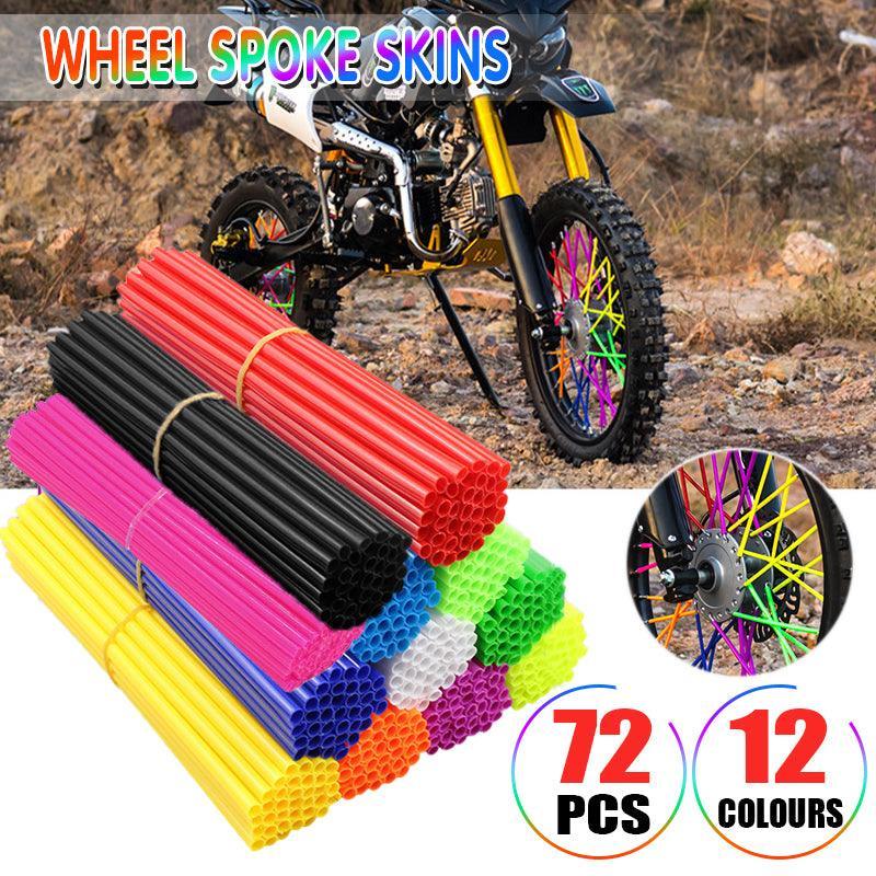 V528-SPOKE-72PCS-ORANGE-55648-202509301518-00 72PCS Wheel Spoke Wrap Sleeves Mountain Bike Bicycle Mtb Wraps Skins Covers - Orange - Image 1