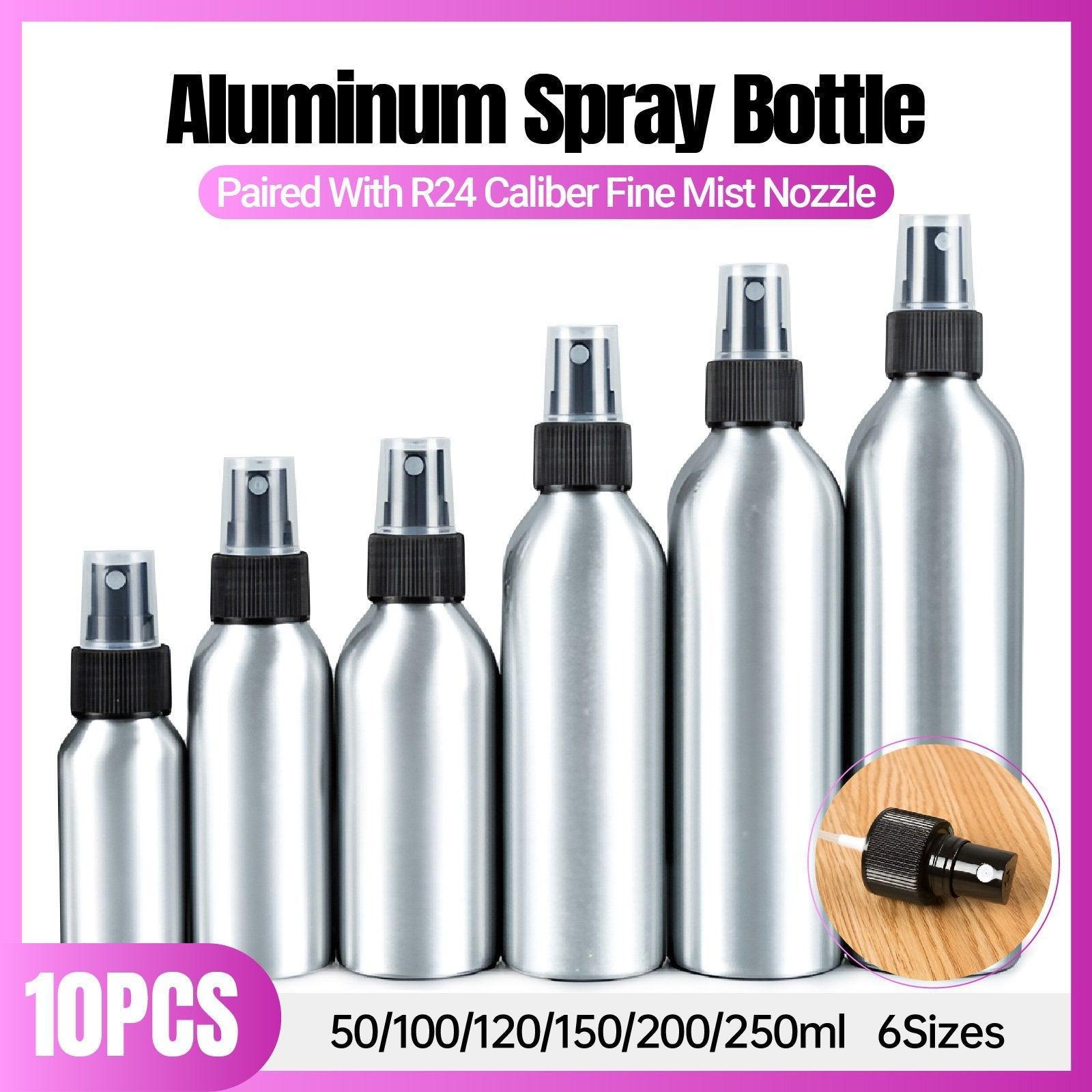 V528-SPRAY-BOTTLE-10PCS-200ML-819555-202510010900-00 10pcs Travel Size Refillable Aluminum Spray Bottles Toner Cleaning Solution Mist - 10pcs-200ml - Image 1