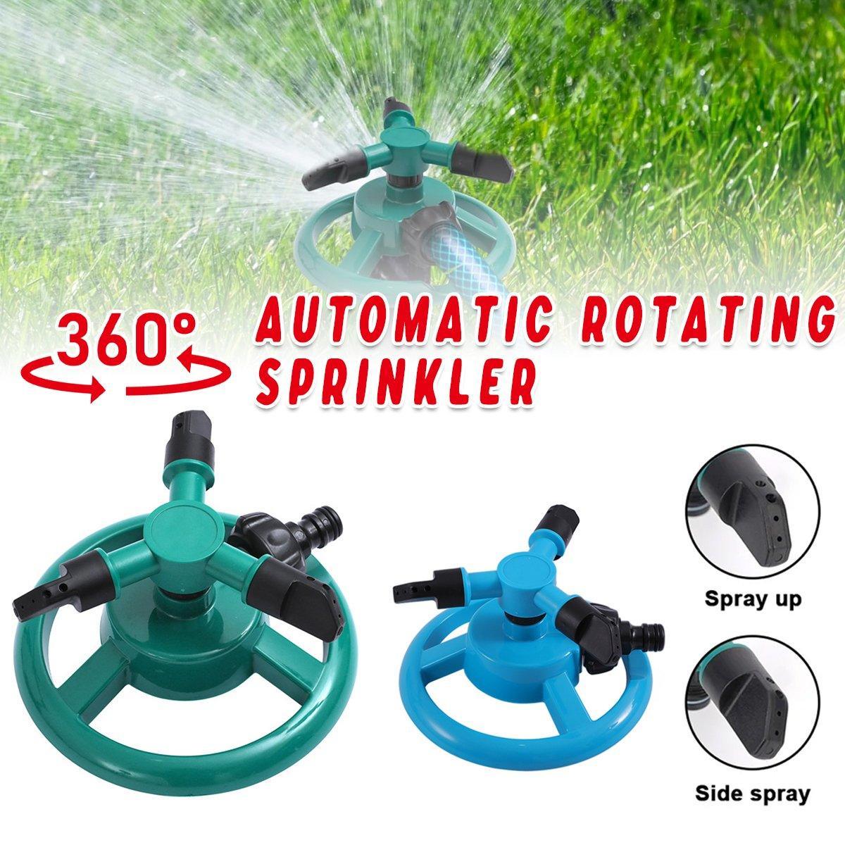 V528-SPRINKLER-BLUE-182756-202509301600-00 Small Disc Sprinkler 360 Degree Rotating Garden Sprayer Three Prong Spray Water - Blue - Image 1