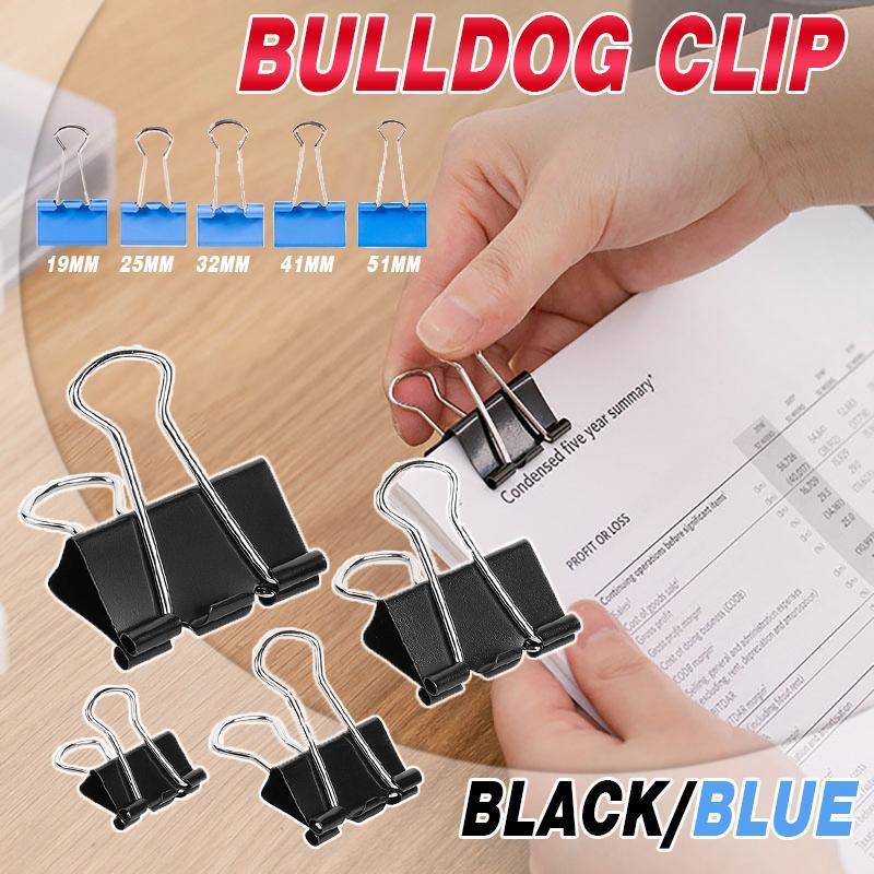 V528-SQ329-TAILCLIP-BLUE-32MM-633282-202510010936-00 20PCS Black Bulldog Foldback Clips Document Paper Clamps Multiple Sizes - Blue 32mm - Image 1