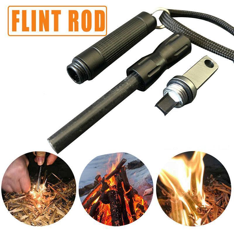 V528-STARTERLIGHTER-BLACK-122057-202509250954-00 Flint Rod Camping Hiking Survival Metal Fire Starter Lighter Full Magnesium Rod - Image 1
