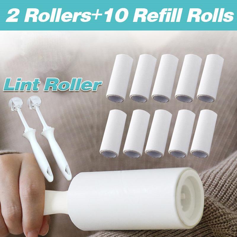 V528-STICKER-2HANDLE10ROLL-58566-202509251627-00 Lint Roller With Refills Sticky Remover Pet Dog Hair Clothes Sofa Dust Cleaning - Image 1