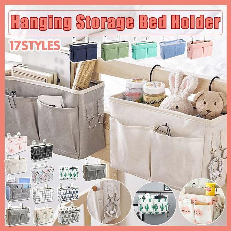 V528-STORAGEBAG-BLUE-630871-202509301918-00 Hanging Bedside Storage Caddy with Pockets for Bunk Bed Dorm Couch Organizing - Blue - Image 1