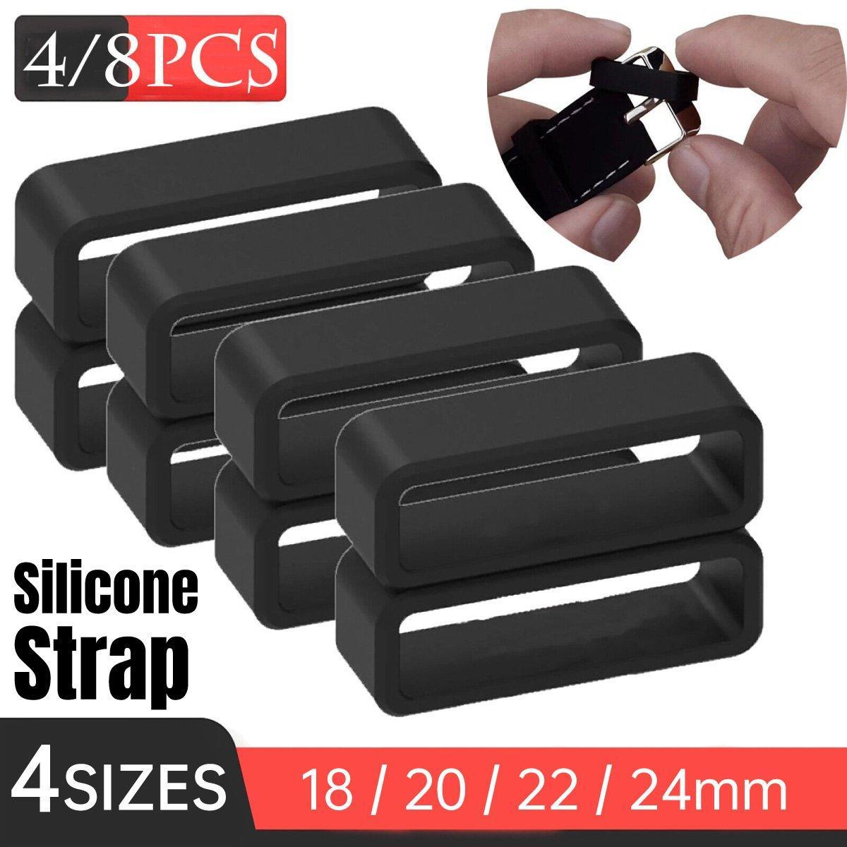 V528-STRAP-CLASP-22MM-8PCS-944009-202510010918-00 4/8pcs Watch Silicone Gel Ring Bracelet Rubber Bands for Men Women Fashion - 22mm-8pcs - Image 1