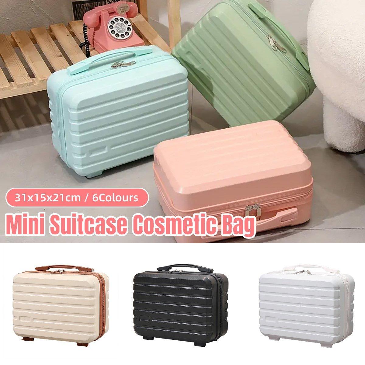 V528-SUITCASE-1-BLUE-748748-202509190935-00 Portable 14 Inch Suitcase Mini Small Travel Storage Hand Gift Box - Blue - Image 1