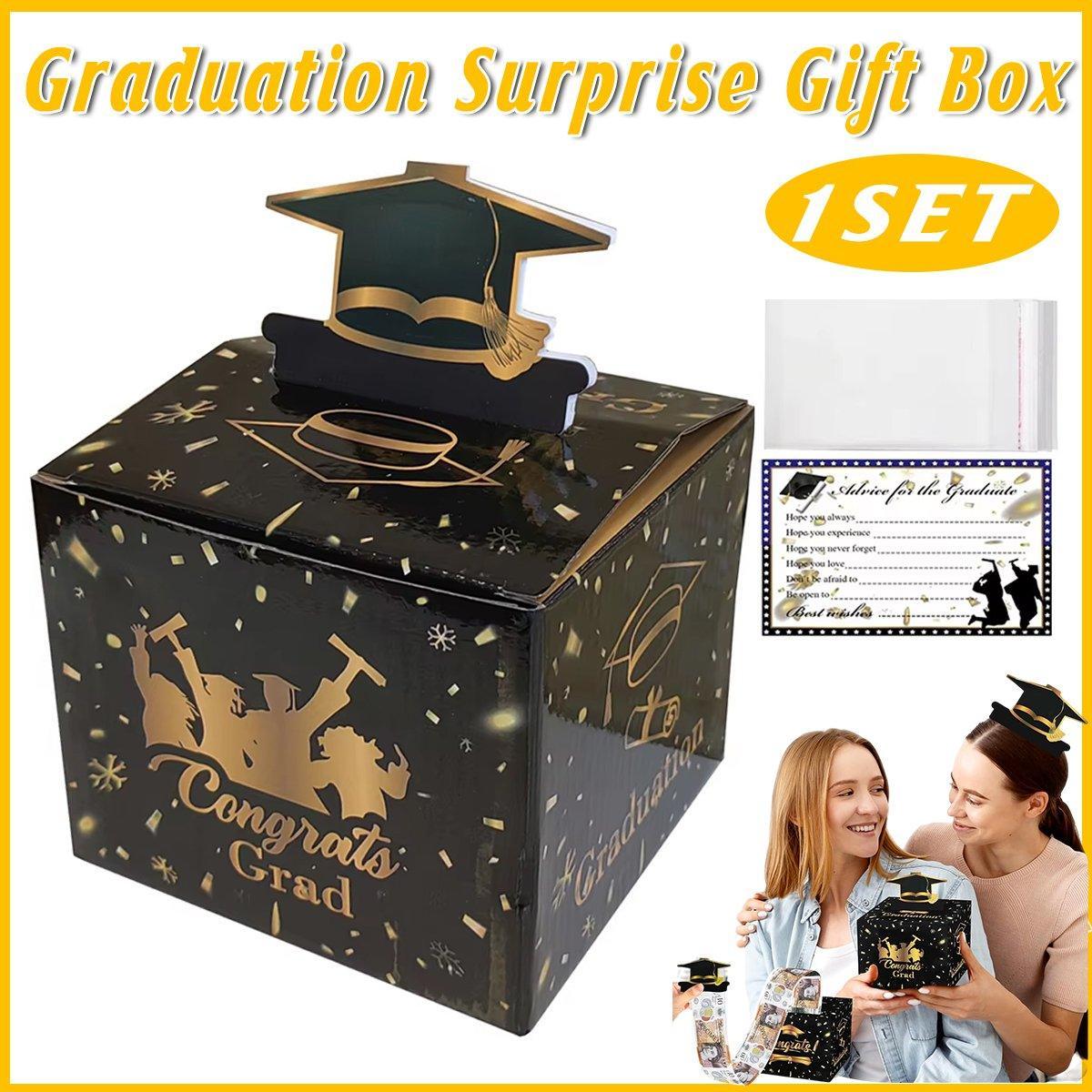 V528-SURPRISEBOXBLACKFINISHSCHOOL-539350-202509251110-00 Birthday Creative Money-drawing Gift Box Graduation Party Money Drawing Box - Image 1
