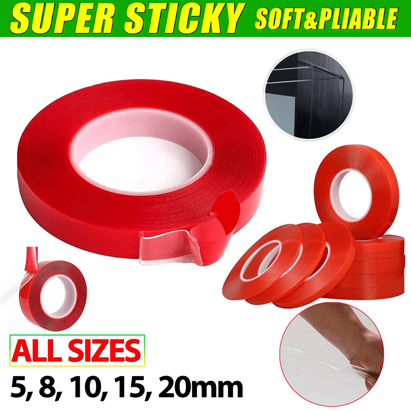 V528-TAPE-8MM-3MM-1PCS-88065-202510010836-00 Double-Sided Clear Transparent Acrylic Adhesive Tape Foam Mounting Strong Gel - 8mm x 3m - Image 1