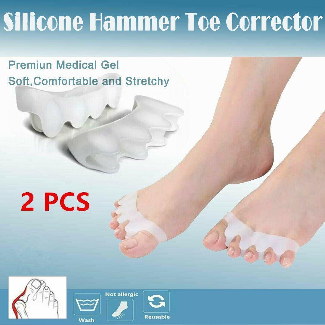 V528-TOECORRECTOR-2PCS-55107-202509251130-00 2X Silicone Gel Bunion Corrector Toe Separator Spreader Pain Relief Hallux Valgus - Image 1