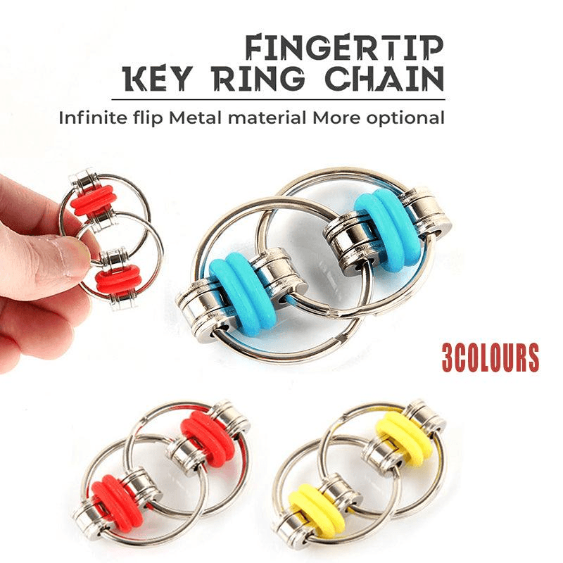 V528-TOY-RED-10121-202509251510-00 1X Flippy Bike Chain Fidget Toy Stress Relief Sensory - Red - Image 1