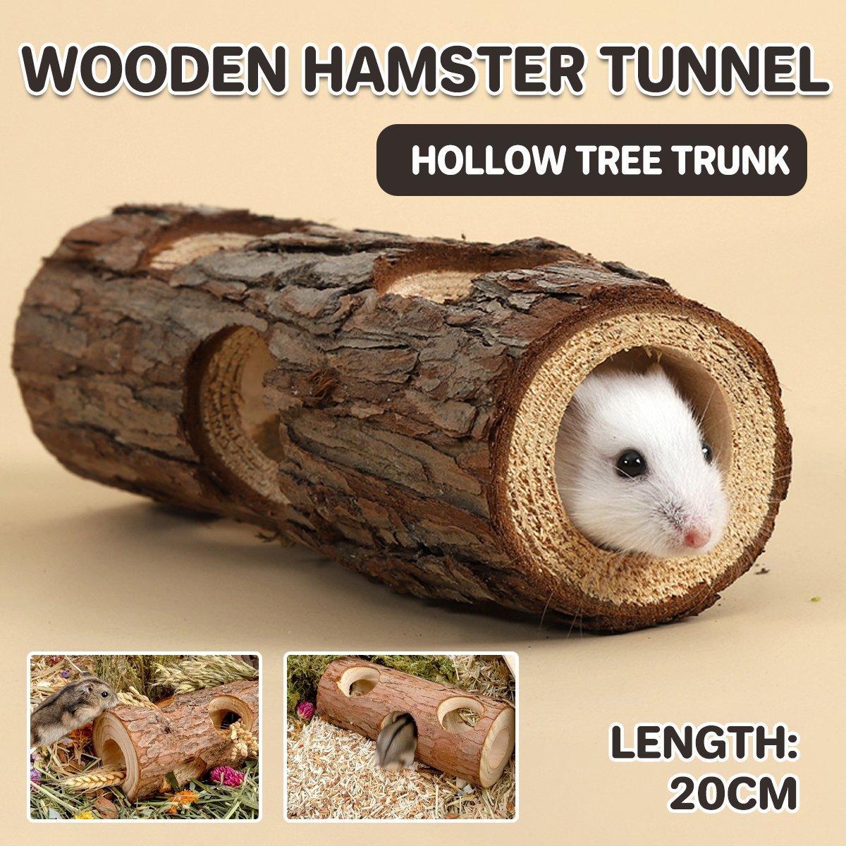 V528-TREE-BARREL-20CM-675095-202509291454-00 Solid Wood Hamster Pipe Rabbit Chew Toy Tree Cylinder Cross Border Pet Supplies - Image 1