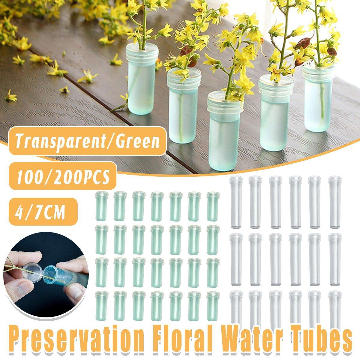 V528-TUBE-GREEN-200PCS-428335-202509190941-00 100/200PCS Flower Fresh Keeping Tube Floral Bouquet Nutrition Water Care Supply - 1.8*4cm - Green 200PCS - Image 1