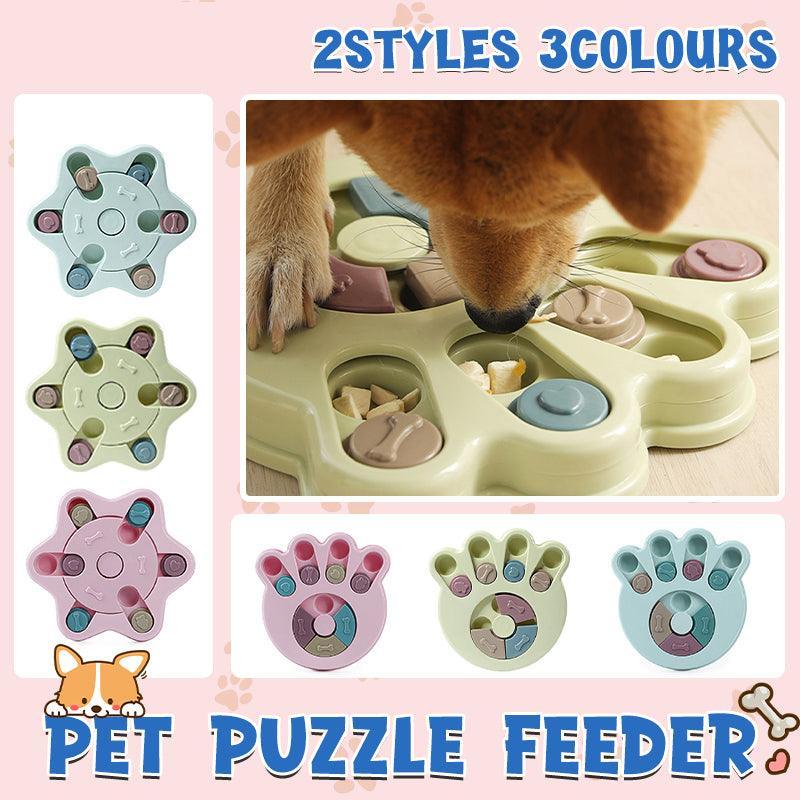 V528-TURNTABLE-HEXAGON-GREEN-17985-202509190930-00 Dog Treat Dispenser Food Puzzle Toy Interactive Training Feeder Pet Supply Bowl - Hexagon-Green - Image 1