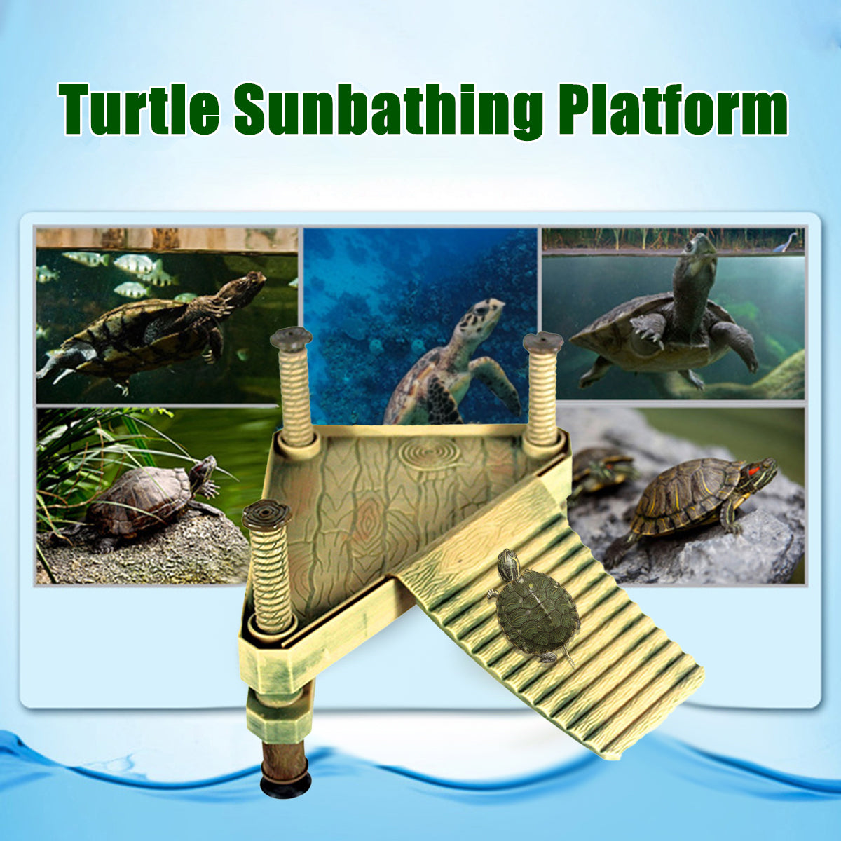 V528-TURTLE-BASKING-GREEN-533226-202509251611-00 Floating Turtle Platform with Climbing Ramp for Aquariums and Reptile Tanks - Image 1
