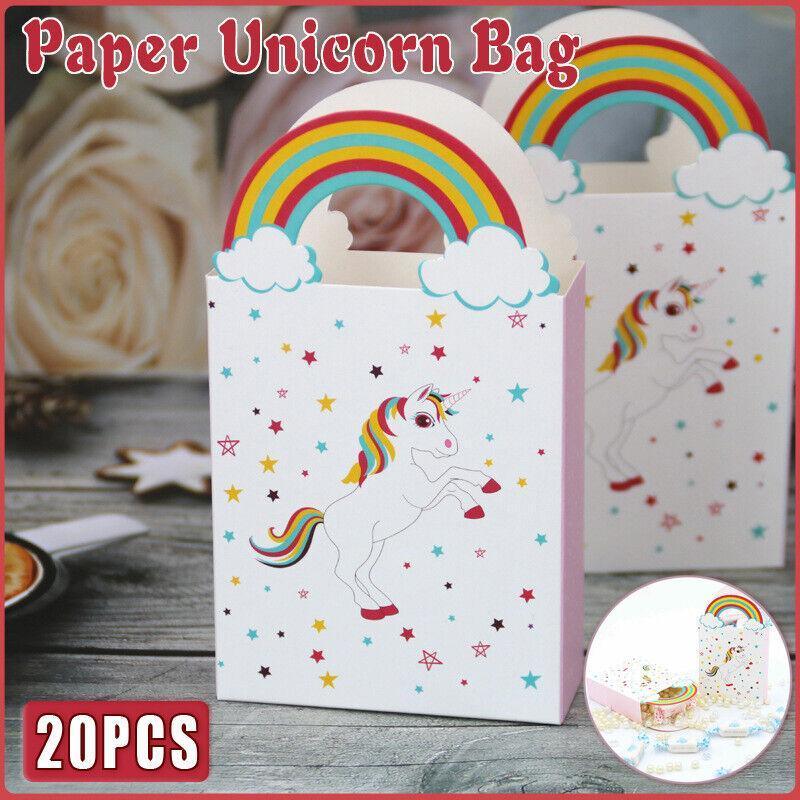 V528-UNICORNBAG-20PCS-645229-202509251621-00 20PCS Unicorn Treat Paper Bags Candy Favour Boxes for Birthday Party 8x14cm - Image 1
