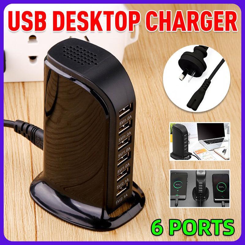 V528-USBDESKTOPCHARGER-118561-202509291418-00 6Ports Charging Station Usb Desktop Charger Rapid Tower Power Adapter Wall Hub - Image 1