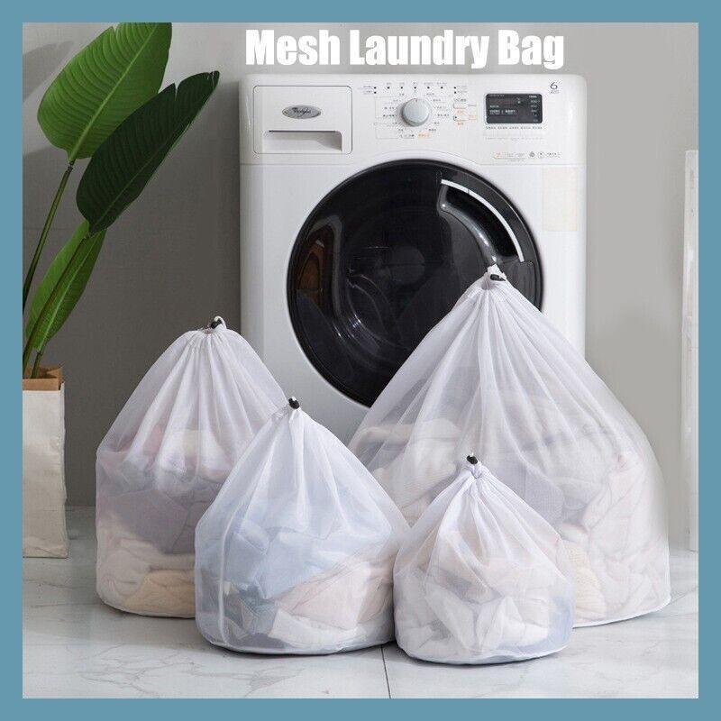 V528-WASHINGBAG-S-40-30-744317-202509301418-00 Laundry Washing Mesh Net Bag Drawstring Delicate Cloth Cleaning Clothes Lingerie - S (40*30CM) - Image 1