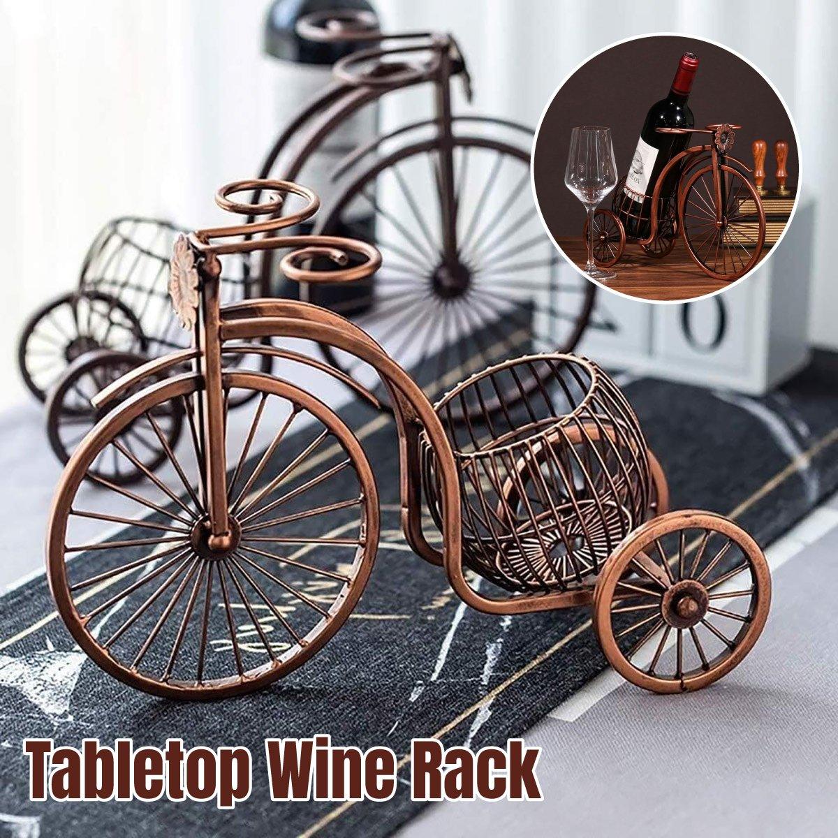 Vintage Tricycle Wine Rack Home Decoration Wine Organizer Ornament Holder