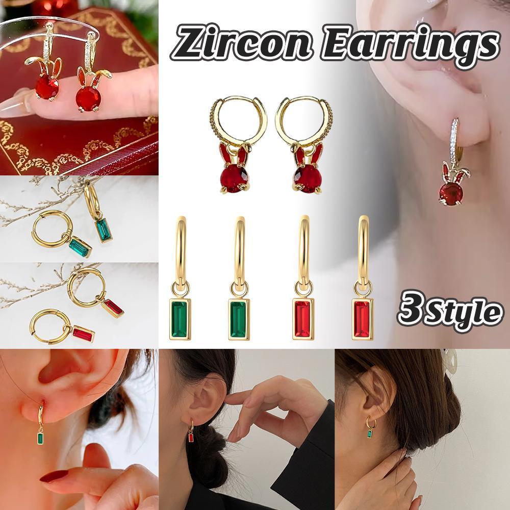 V528-XY00147-BUNNY-EARS-491817-202510010627-00 Fashion Gold Zircon Earrings Stud Drop Dangle Wedding Best Gift For Women - Bunny-Ears - Image 1