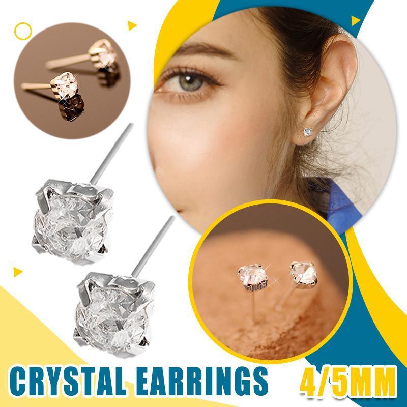 V528-XY00420-4MM32EJ-281827-202510011136-00 4/5mm Cushion Lab-Created Diamond Stud Earrings Women's 14K White Gold Finish - 4MM - Image 1
