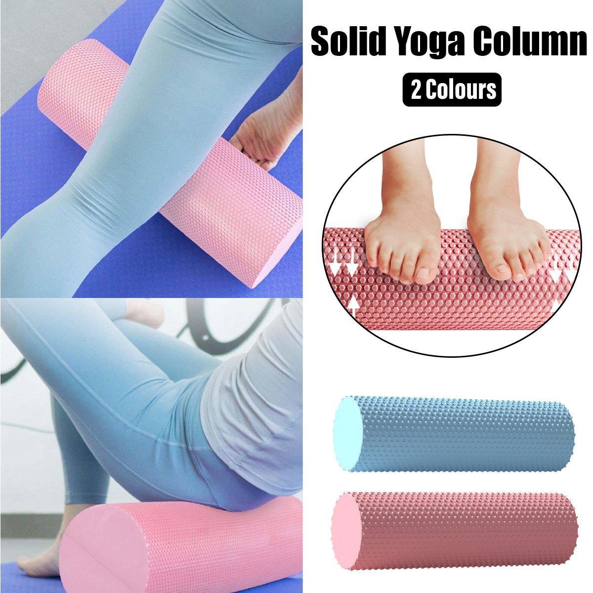 V528-YOGA-PILLAR-PINK-913699-202510010209-00 EVA Foam Yoga Massage Roller Solid Pilates Fitness Column for Muscle Recovery - Pink - Image 1