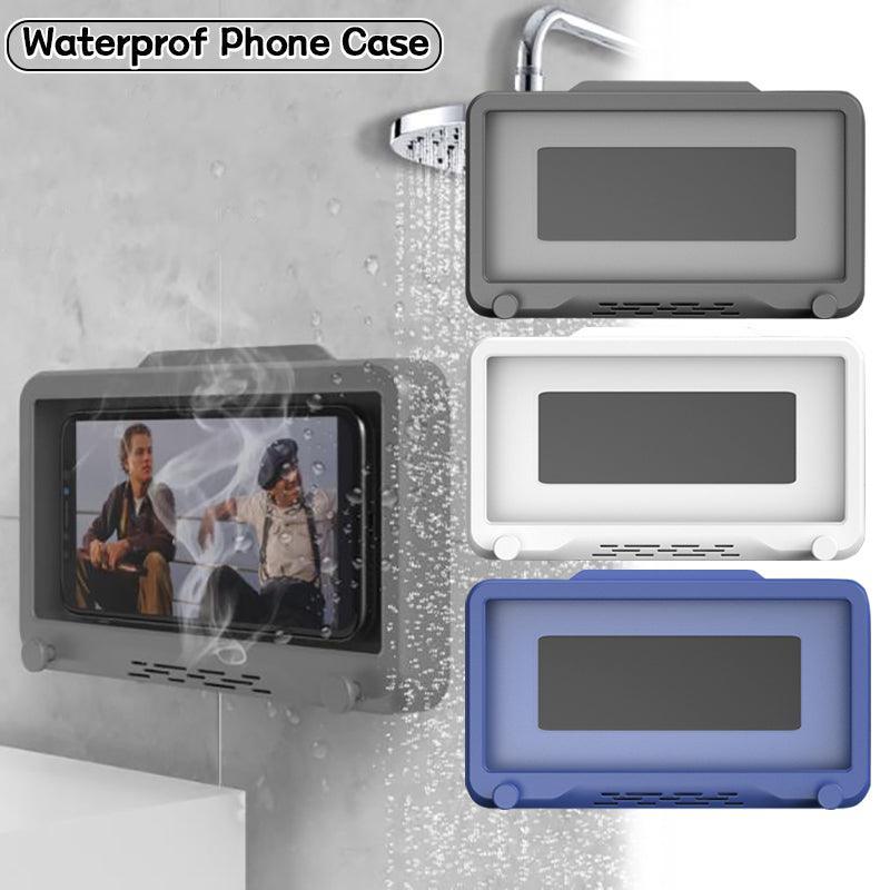 V528-YSFSSJK-BLUE-785210-202509250935-00 Wall Mounted Phone Holder for Bathroom Shower Waterproof Touch Screen Case - Blue - Image 1