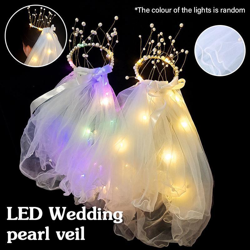 V528-ZK00119-ZZHGTS-MIX-684427-202509251632-00 LED Crowns Glowing Headdress Wedding Bride Crowns Pearl Headwear viel party - Image 1