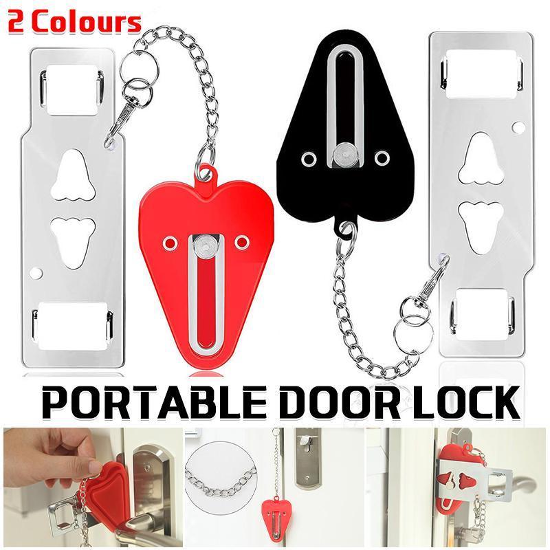 V528-ZK00429-RED-510047-202510010318-00 Portable Door Lock for Travel Hotel Home Security Addalock Style Lock - Red - Image 1