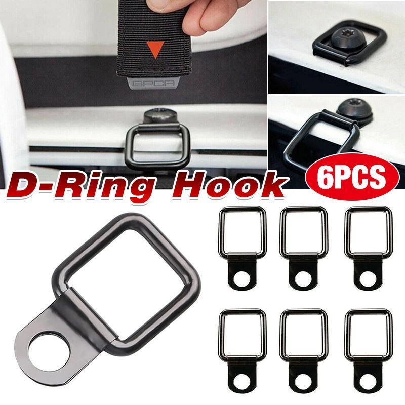 V528-ZK00435-6PCS-803884-202509251335-00 6PCS Black Heavy Duty Fixing Point Anchor Eye Tie Down Lashing Loop D-Ring Hook - Image 1