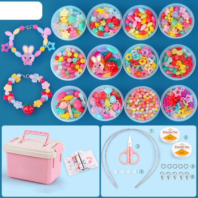V562-0224852060DBT-202508280115-00 Diy Beaded Jewelry Set For Kids 12 Fruit Cups & Ribbons - Image 1