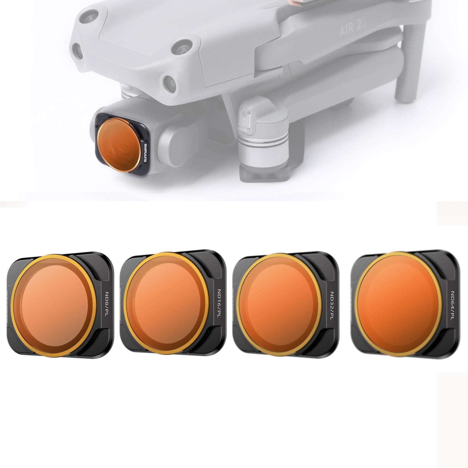 V562-0230POD-202508271931-00 4-in-1 Nd Lens Filters for Dji Air 2s - Nd8pl Nd16pl Nd32pl Nd64pl - Image 1