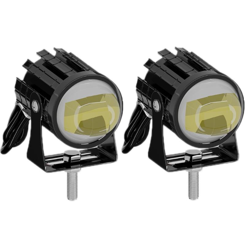 V562-1040405060DBT-202508290226-00 1Pair 12V - 85V Motorcycle Headlights Dual - Colour Automotive Led Working Headlights Colour: White + White Light With Flashing - Yellow + White Light Without Flashing - Image 1